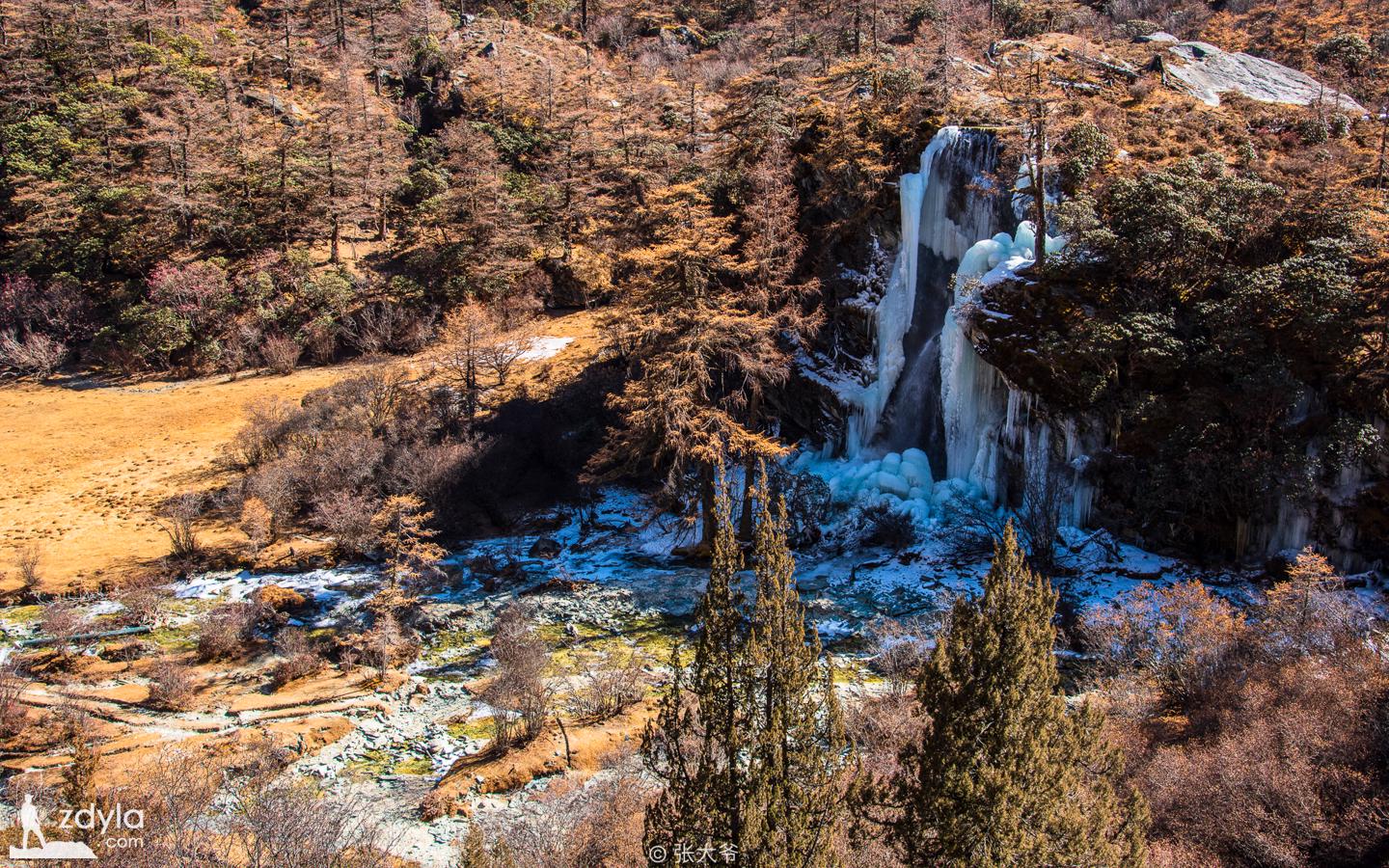 Mountains, lakes and glaciers in Yading Canyon