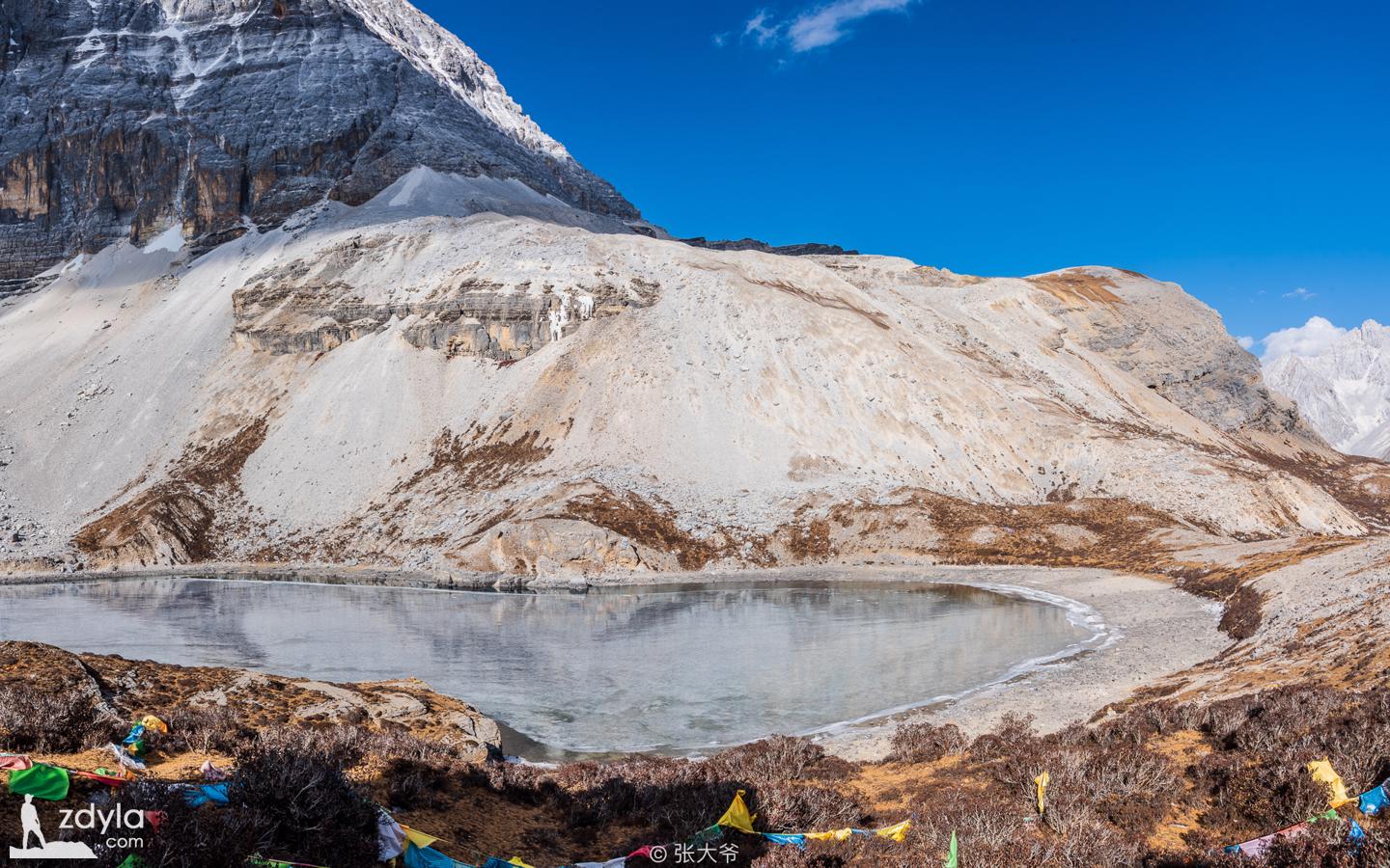 Mountains, lakes and glaciers in Yading Canyon