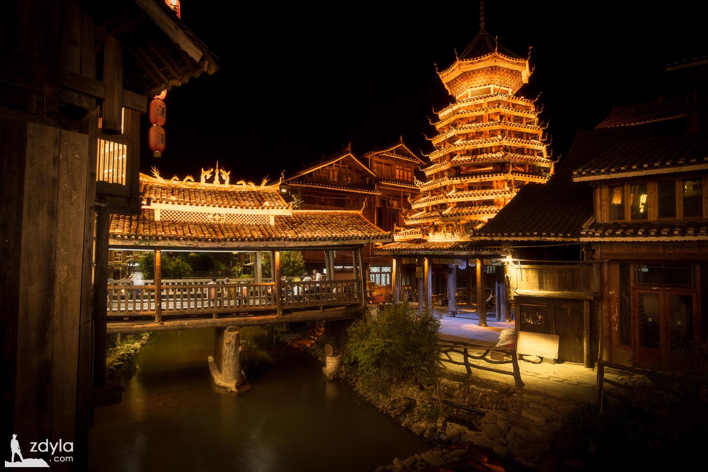 Zhaoxing Dong village at night