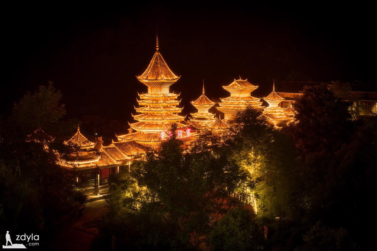 Zhaoxing Dong village at night