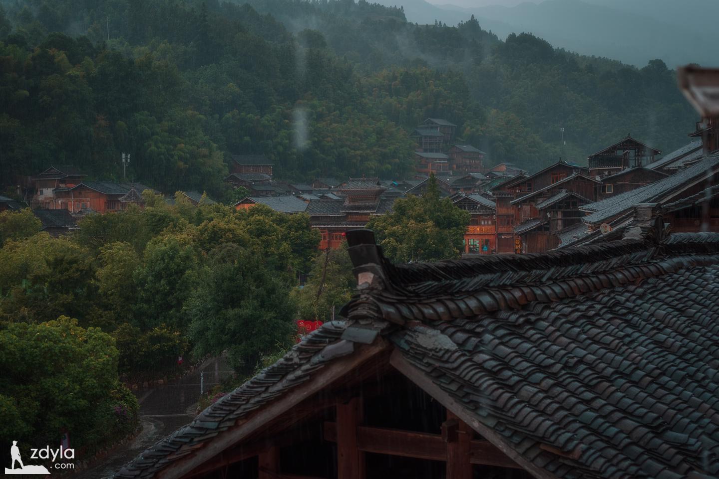 Dong village in the rain