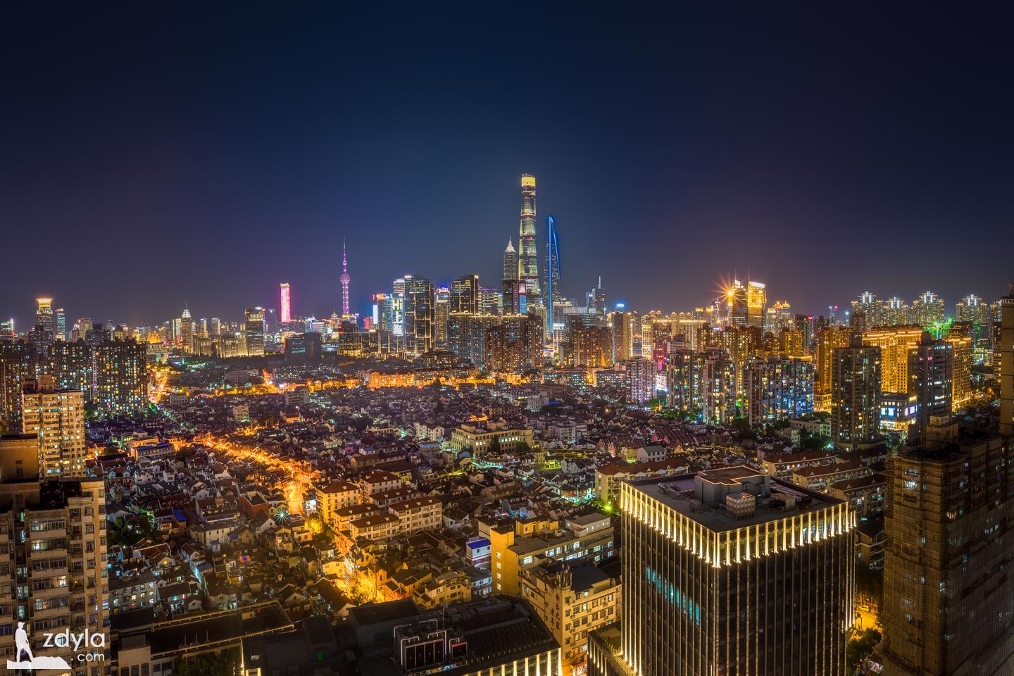 Night view of Shanghai Xiaonanmen