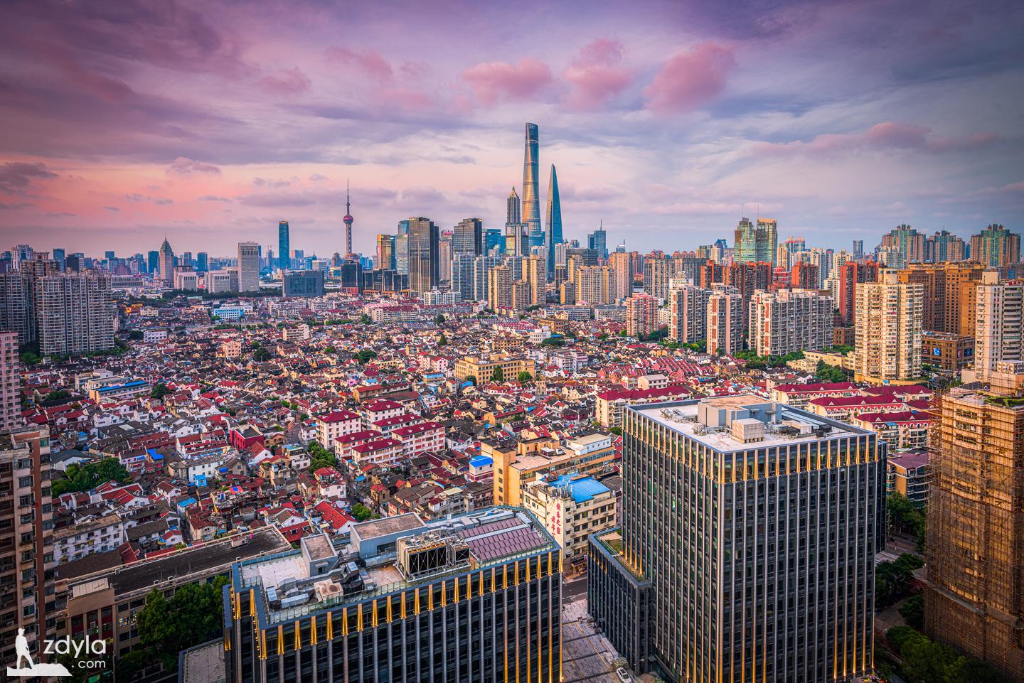 Sunset at Xiaonanmen, Shanghai