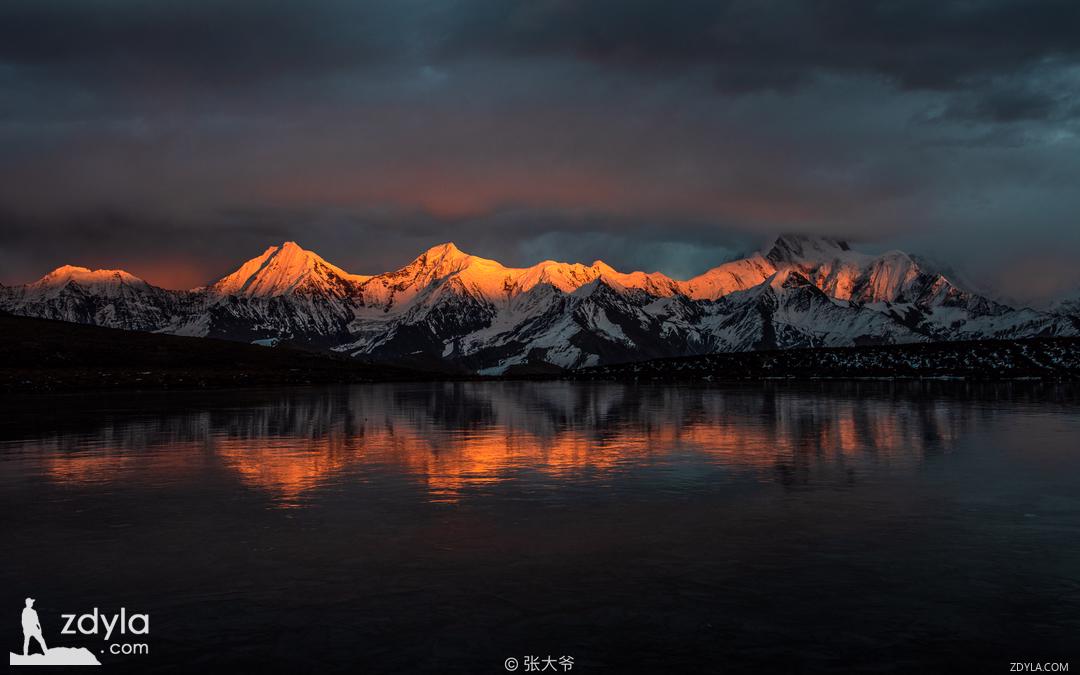 Sunset reflection of Gongga Mountain